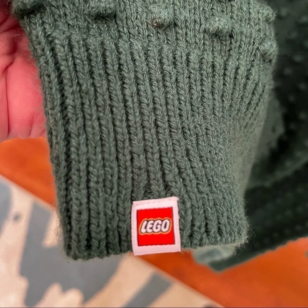 Men’s Lego brand pattern sweater forest green oversized